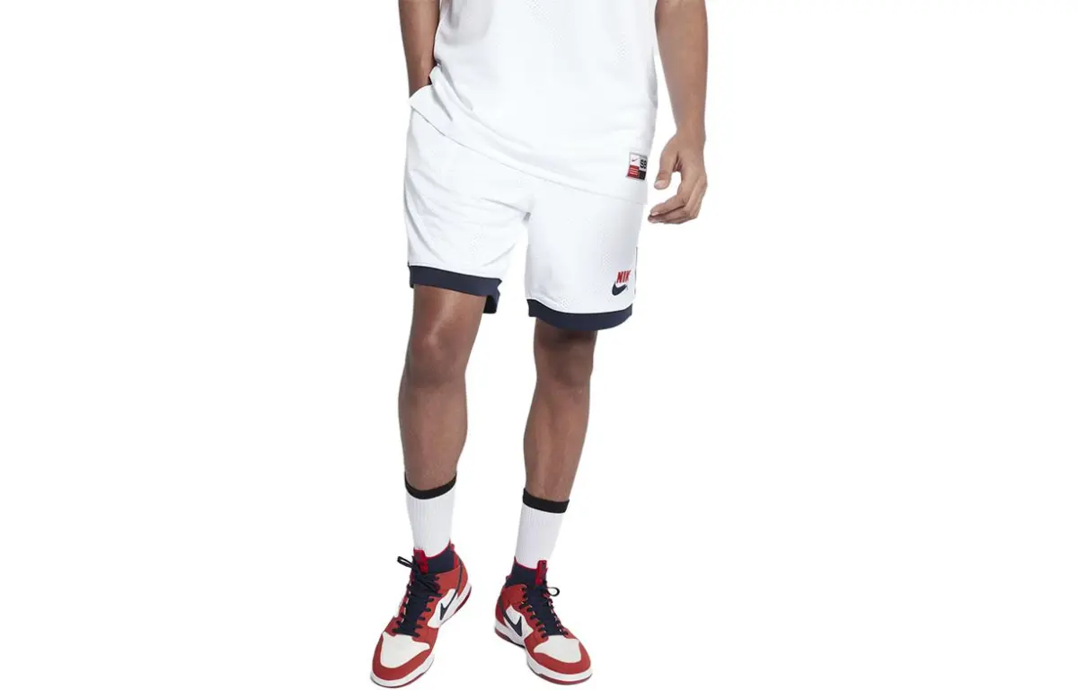Nike Casual Shorts Men's White Moderate Straight Fit Pants