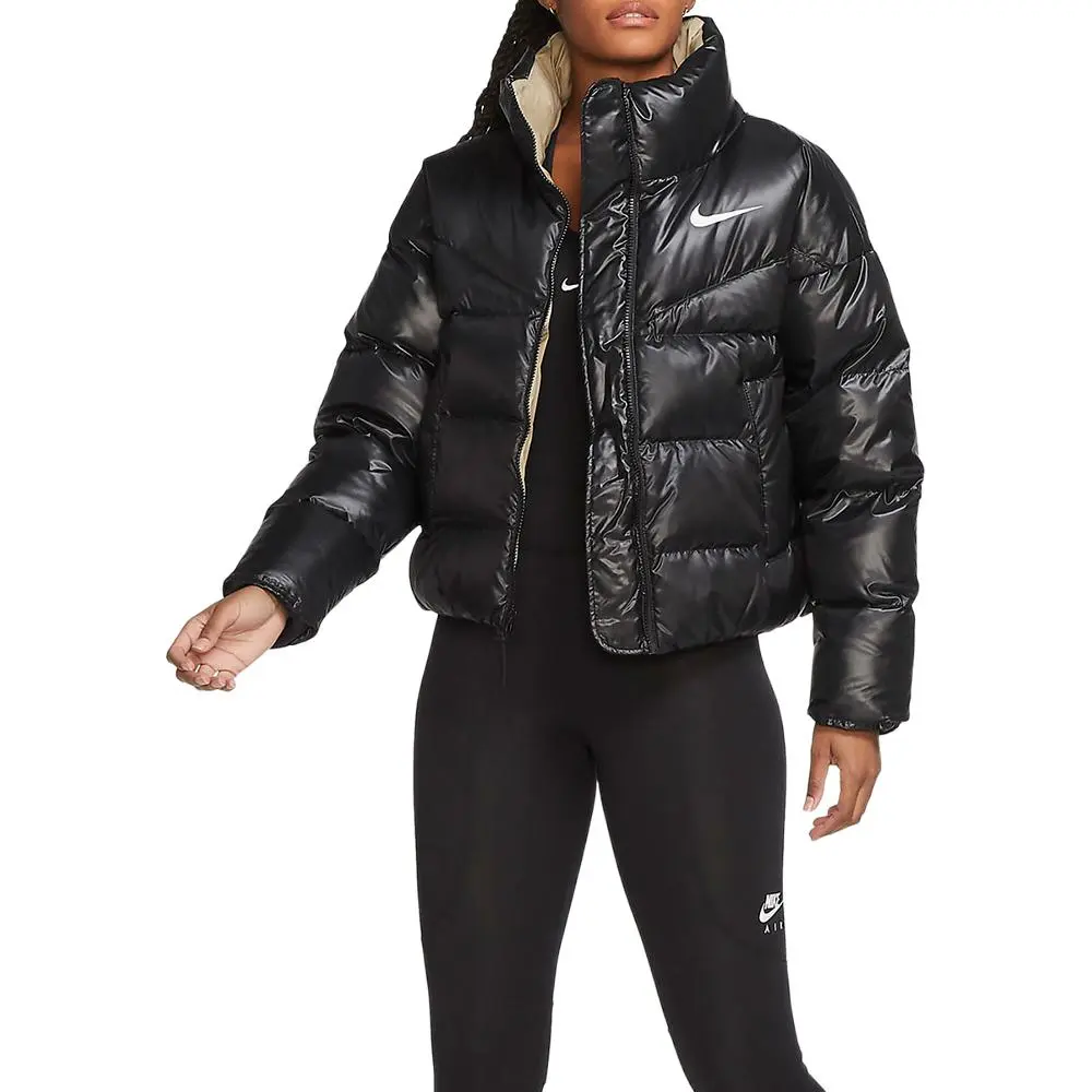Nike Down Jackets Women's Black Stand Collar Thickened Puffer Jacket