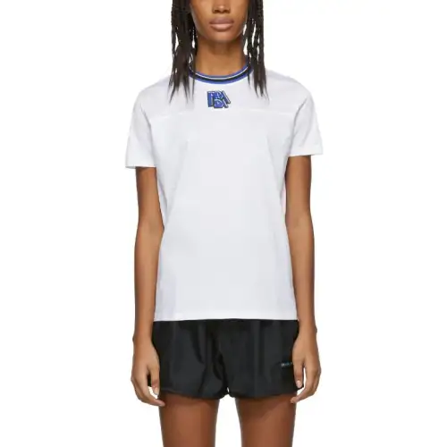 PRADA T Shirts Women's White Crew Neck Moderate Straight Fit