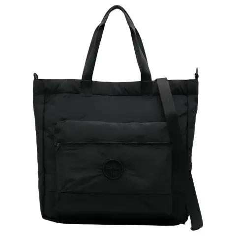 STONE ISLAND Nylon Tote Bag, Shopping Bag, Shoulder Bag, Handbag Men's Black