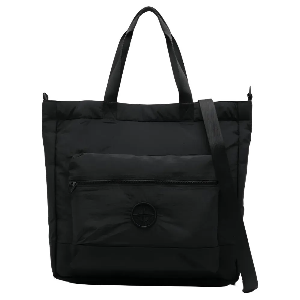 STONE ISLAND Nylon Tote Bag, Shopping Bag, Shoulder Bag, Handbag Men's Black