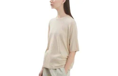 UNIQLO U Collection Knitwear Women's Beige Crew Neck Moderate Other