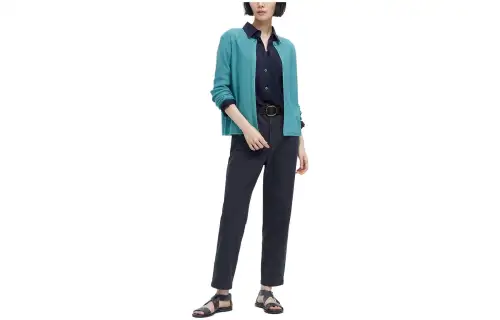 UNIQLO Casual Pants Women's Navy Blue Moderate Straight Fit Pants