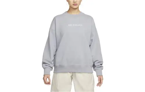 Jordan Sweatshirts Women's Gray Blue Crew Neck Moderate Regular