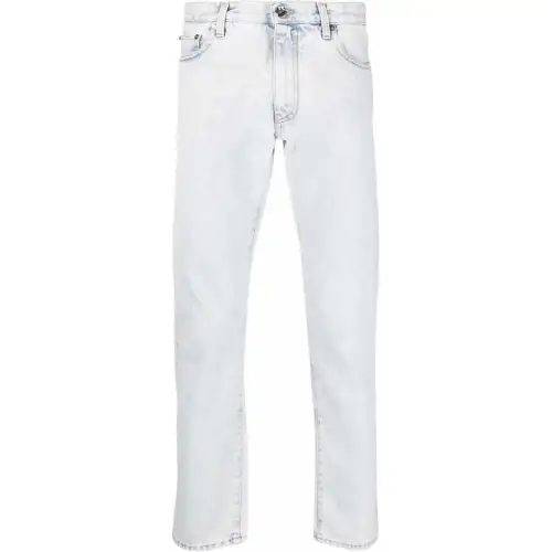 OFF WHITE Diag Stripe Printed Slim Fit Jeans
