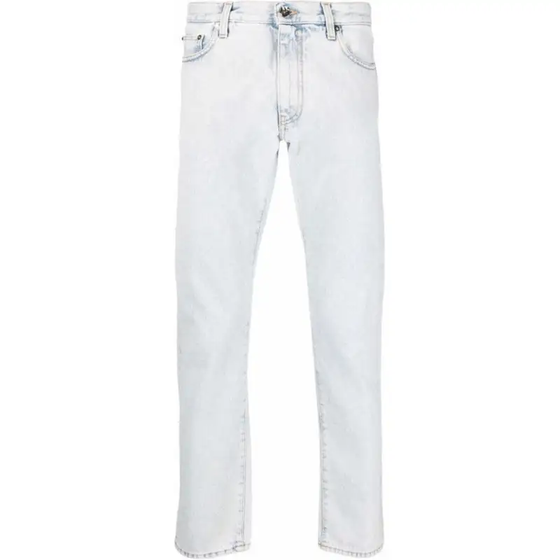 OFF WHITE Diag Stripe Printed Slim Fit Jeans