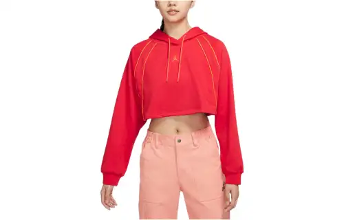 Jordan Sweatshirts Women's Red Hooded Moderate Regular