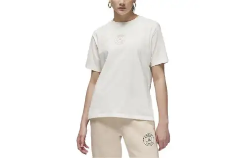 Jordan Drop Shoulder Sleeve T Shirt Women's White