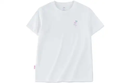 Anta Life Collection Patterned Print T Shirt Women's Elegant White
