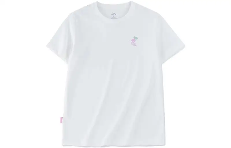 Anta Life Collection Patterned Print T Shirt Women's Elegant White