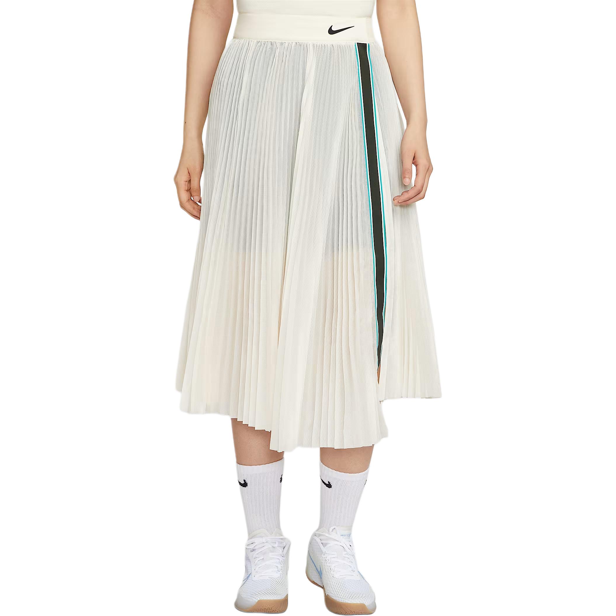Nike Court Slam SS25 Casual Long Skirt Women’s Light Ivory White/Black