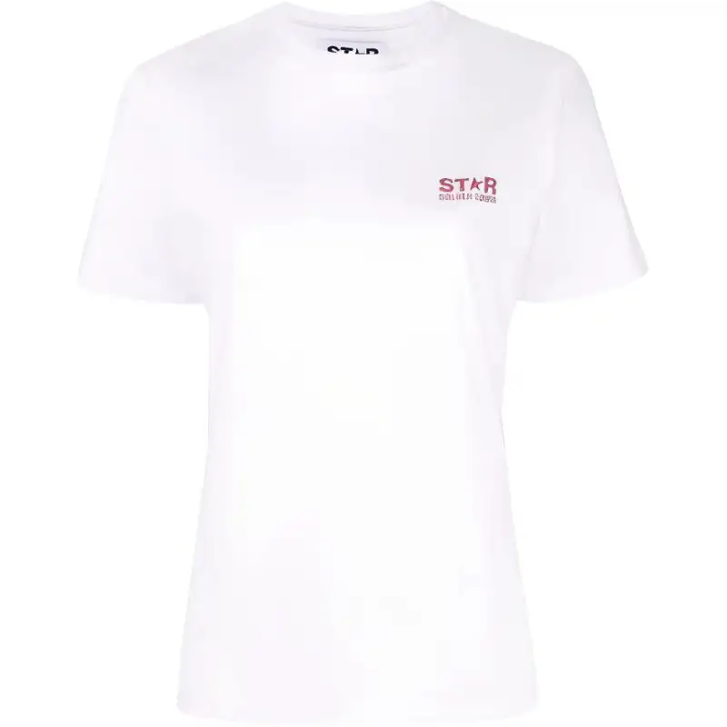 Golden Goose T Shirts Women's White Crew Neck Moderate