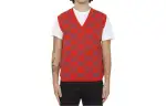 GUCCI Vests Men's Orange Red V Neck Moderate Other