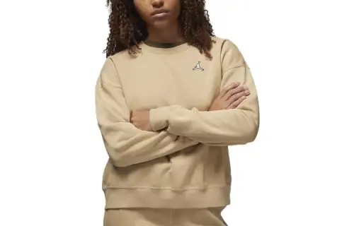 Jordan Sweatshirts Women's Khaki Crew Neck Moderate Regular