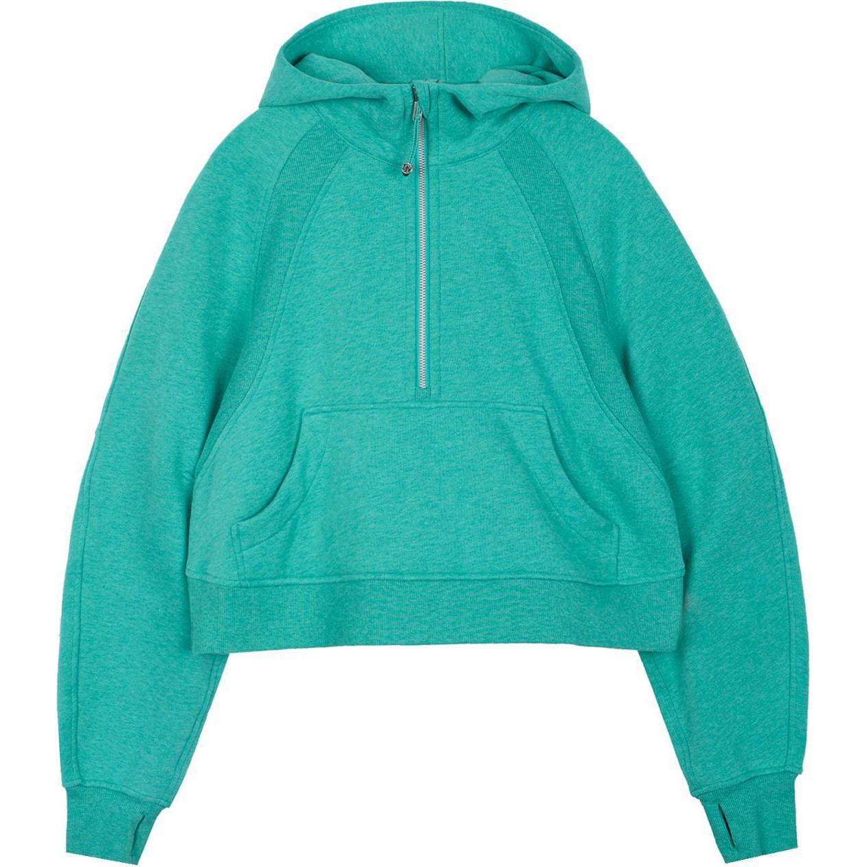 Lululemon Scuba Series Half-Zip Loose Oversized Long-Sleeved Short Gold/Color-Marked Half-Platform Hooded Sweatshirt Women