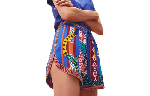 HERMES Casual Shorts Women's Blue Moderate