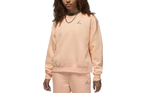 Jordan Brooklyn Sweatshirts Women's Light Pink Crew Neck Moderate Regular