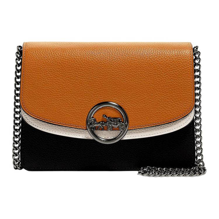 COACH Jade Leather Crossbody Bags Medium Women's Orange, White, Black, Multicolor