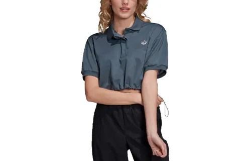 Adidas Originals Polo Shirts Women's Blue Polo Collar Moderate Other