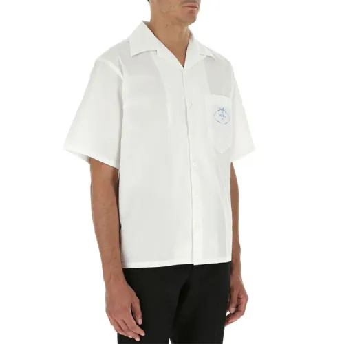 PRADA Shirts Men's White Cuban Collar Moderate Other