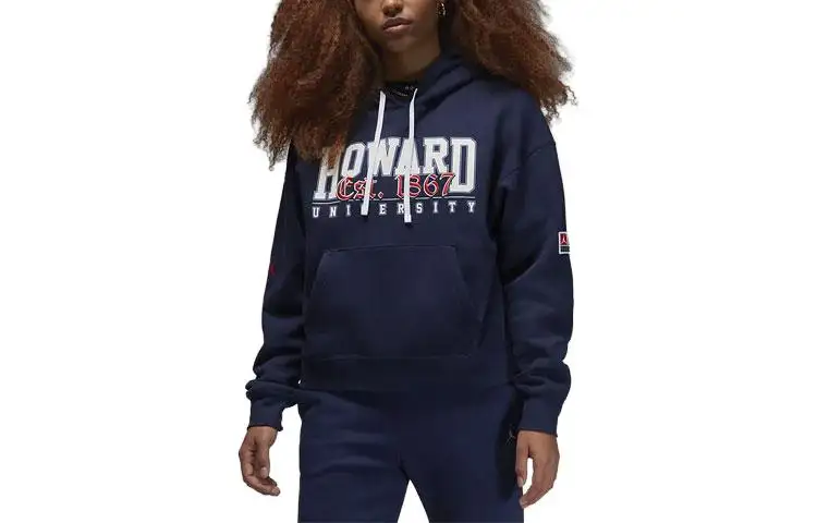 Jordan Sweatshirts Women's Navy Blue Hooded Moderate Regular