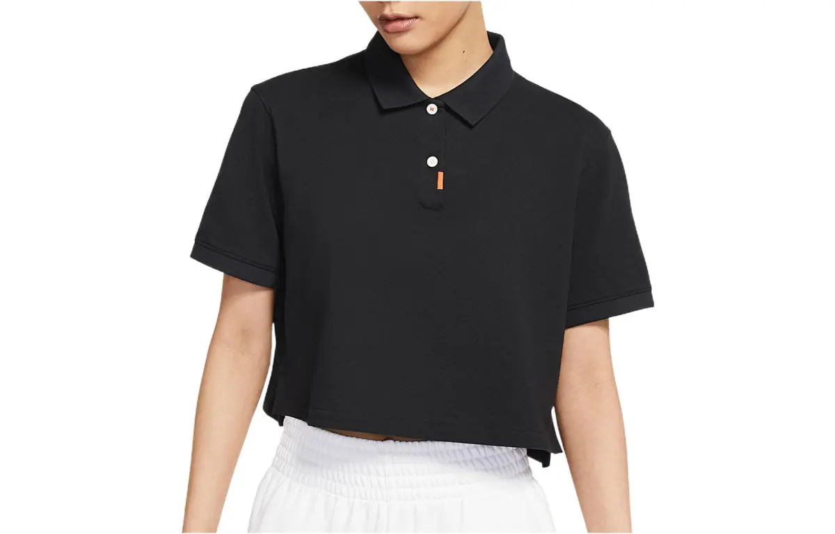 Nike Polo Shirts Women's Black Polo Collar Moderate Straight Fit