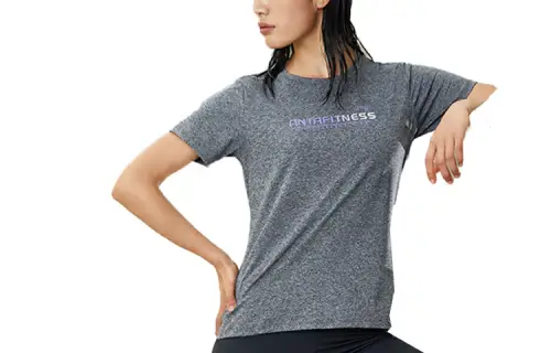 ANTA Variety Training Collection T Shirts Women's Gray Crew Neck Moderate Straight Fit