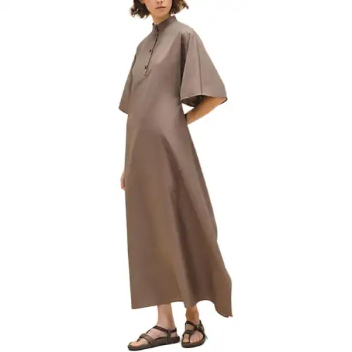 HERMES Short Sleeved Dress Women's Gray