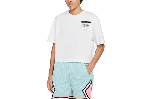Jordan T Shirts Women's White Crew Neck Moderate