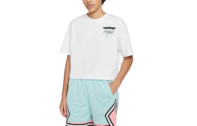 Jordan T Shirts Women's White Crew Neck Moderate