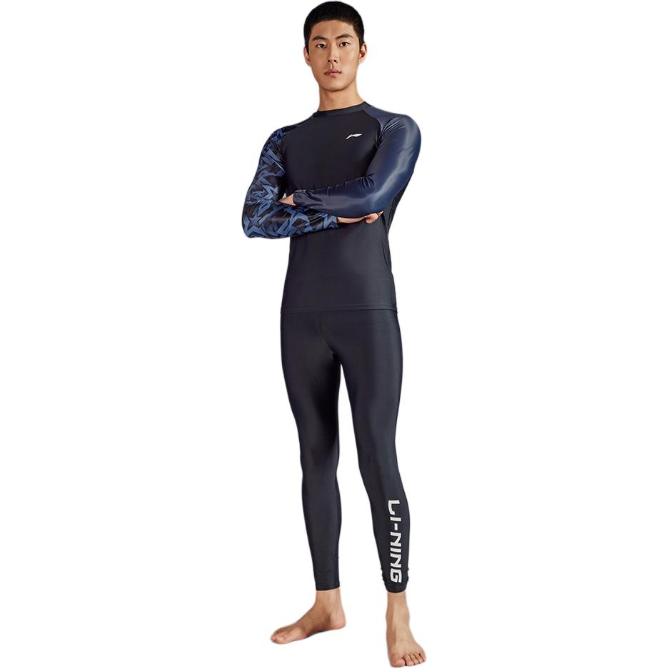 Li Ning Swim Collection Wetsuits Men’s Black Crew Neck Moderate