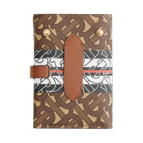 Burberry Eco Friendly Canvas Coin Purse Card Holder Lanyard Wallet Women's Brown