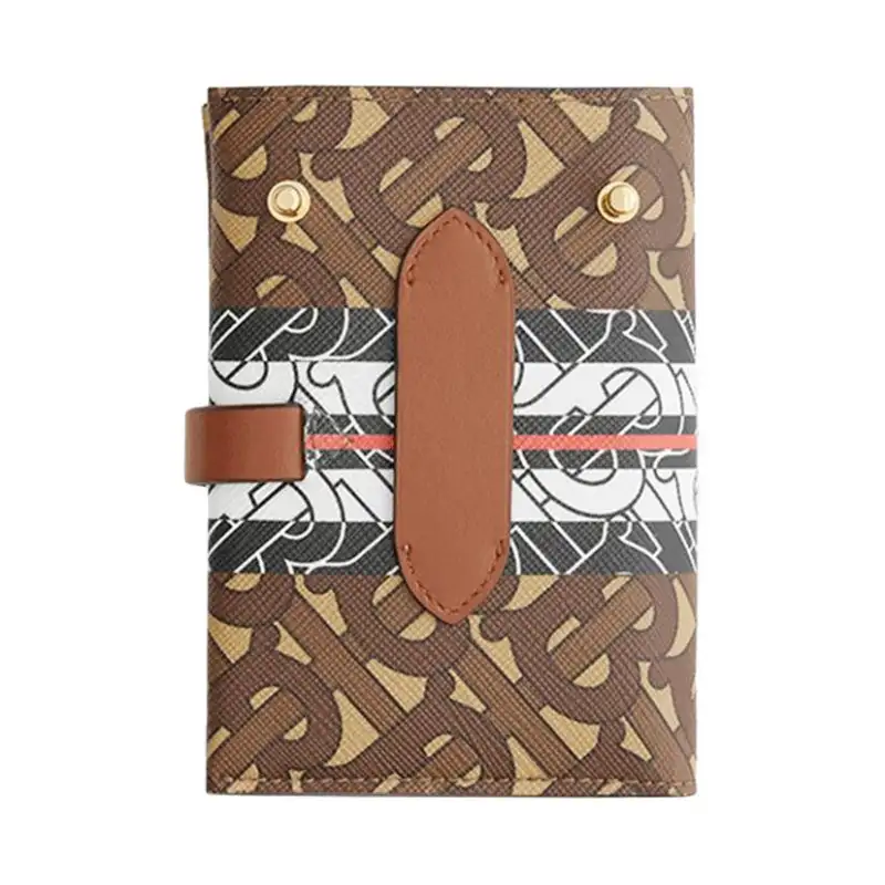 Burberry Eco Friendly Canvas Coin Purse Card Holder Lanyard Wallet Women's Brown