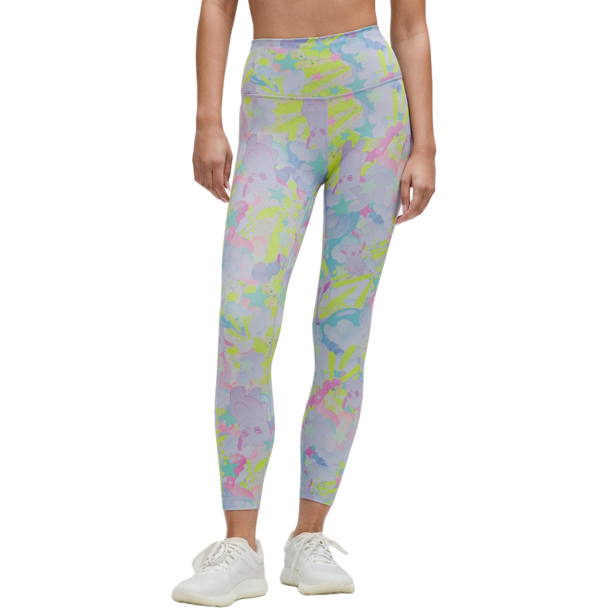 Lululemon x So Youn Lee Wunder Train Yoga Pants 25′ Women’s Pink Mirage Mixed Color Large Print