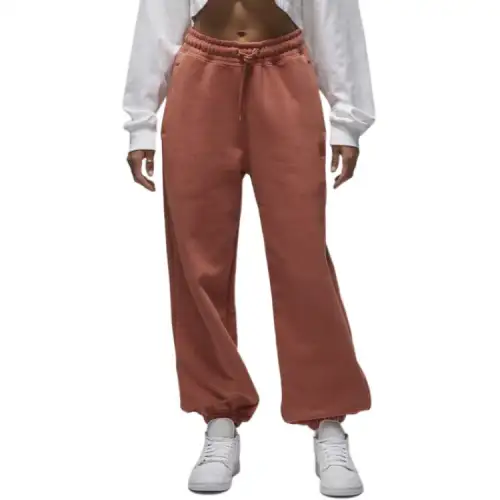 Jordan Flight Knitted Sweatpants Women's Orange Moderate Wide Leg Pants