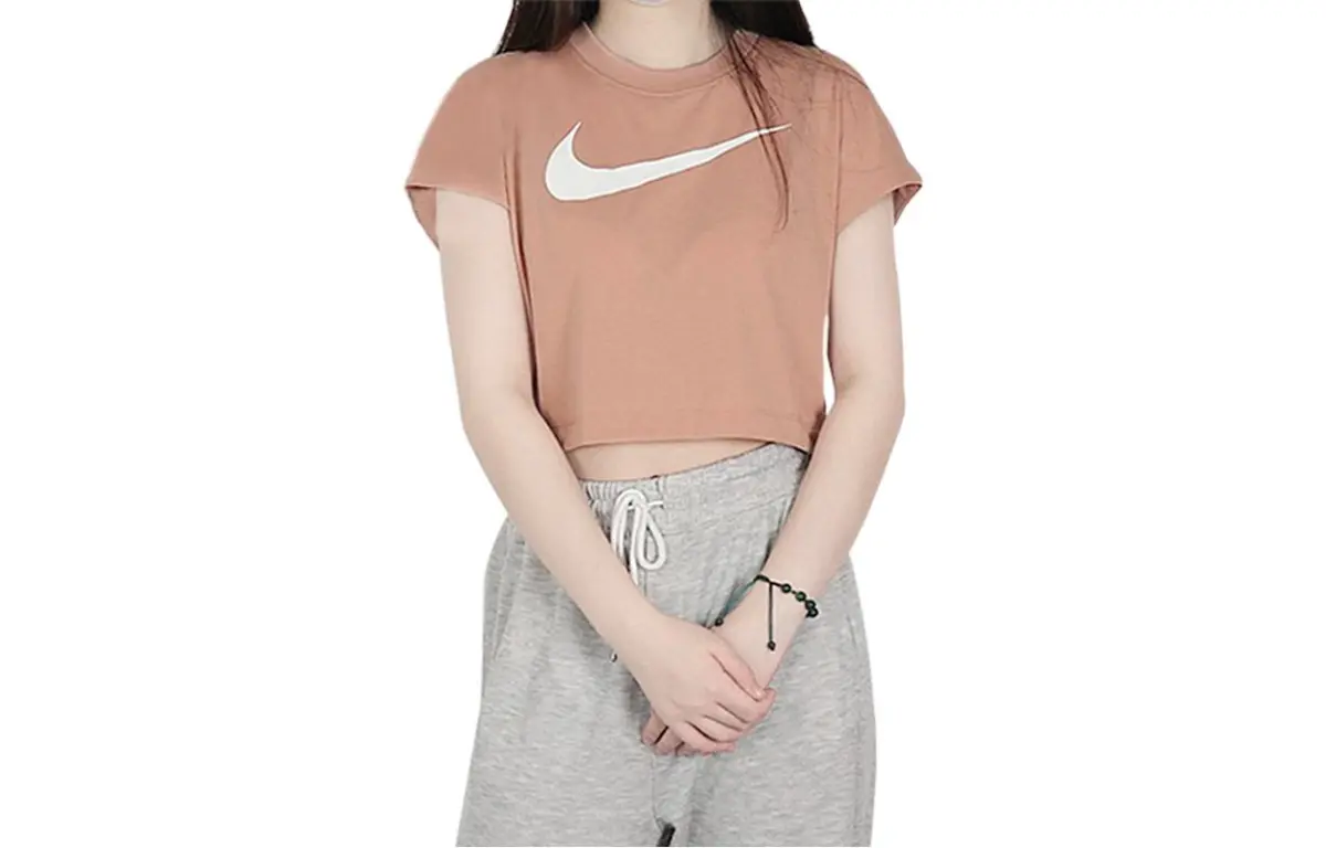 Nike T-Shirts Women's Pink Crew Neck Moderate Other