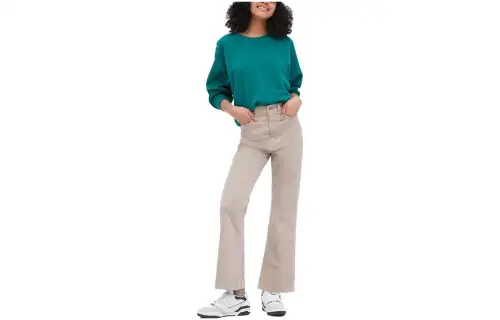UNIQLO Casual Pants Women's Light Beige Moderate Straight Fit Pants