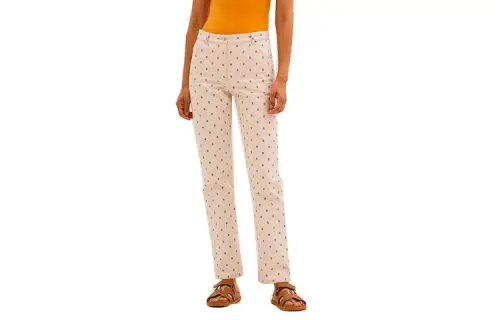 HERMES Jeans Women's White Moderate Straight Fit Pants