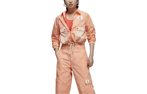 Jordan Jackets Women's Orange Lapel Moderate Straight Fit