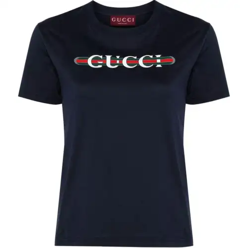 GUCCI Logo Printed Jersey T Shirt