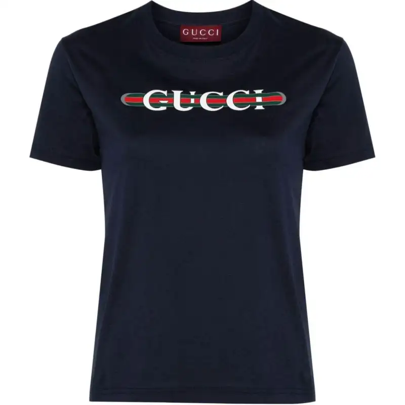 GUCCI Logo Printed Jersey T Shirt