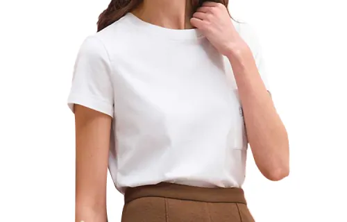 HERMES T Shirts Women's White Crew Neck Moderate