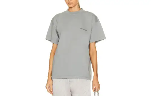Balenciaga FW22 Drop Shoulder Sleeve T Shirt Women's Gray