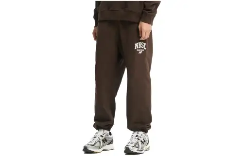 New Balance Knitted Sweatpants Men's Brown Moderate Cuffed Pants