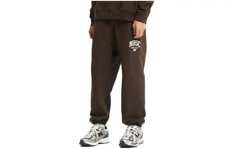New Balance Knitted Sweatpants Men's Brown Moderate Cuffed Pants