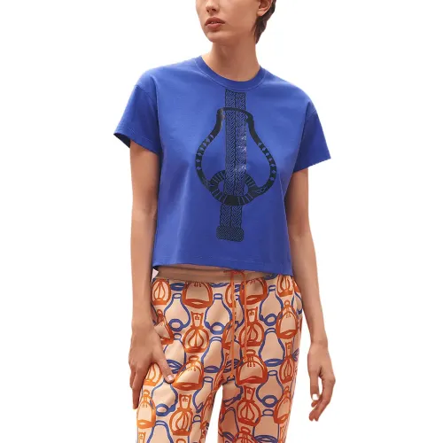 HERMES T Shirt Women's Ultramarine Blue
