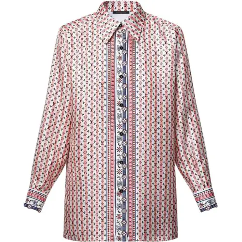 LOUIS VUITTON Scarf Print Silk Shirt