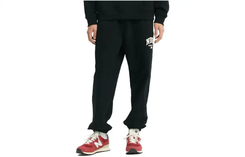 New Balance Knitted Sweatpants Men's Black Moderate Cuffed Pants