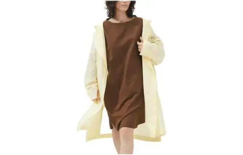 UNIQLO U Collection Long Sleeved Dresses Women's Umber Crew Neck Moderate
