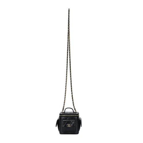 CHANEL 22K Autumn And Winter Sheepskin Shoulder Bag, Crossbody Bag, Makeup Bag Women's Black